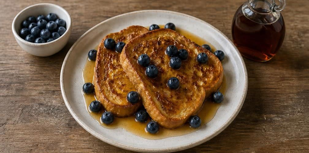 Französischer Armer Ritter aus altbackenem Weißbrot – Zubereitung Schritt für Schritt – French Toast anrichten