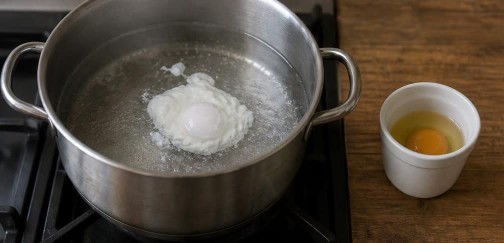Çılbır, türkische pochierte Eier auf Knoblauch-Joghurt – Zubereitung Schritt für Schritt – Eier pochieren