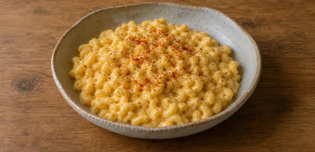 Klassische Mac and Cheese mit selbst geriebenem Cheddar – Zubereitung Schritt für Schritt – Anrichten