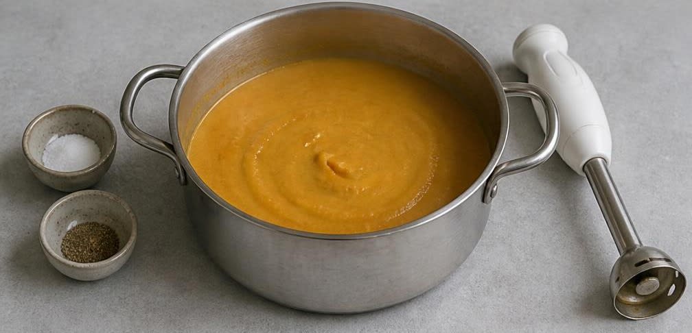 Klassische Mercimek Çorbası mit frischer Zitrone und Minze – Zubereitung Schritt für Schritt – Suppe pürieren