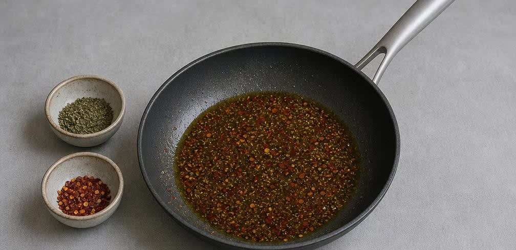 Klassische Mercimek Çorbası mit frischer Zitrone und Minze – Zubereitung Schritt für Schritt – Gewürzöl herstellen