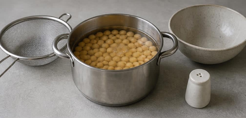 Cremiger libanesischer Hummus aus eingeweichten Kichererbsen – Zubereitung Schritt für Schritt – Kichererbsen kochen