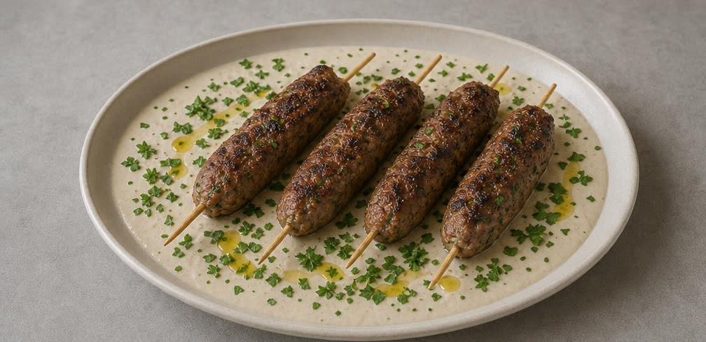 Libanesische Kafta mit hausgemachter Tahini-Sauce – Zubereitung Schritt für Schritt – Anrichten