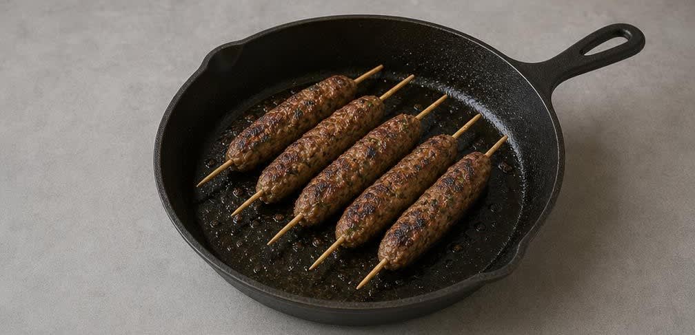 Libanesische Kafta mit hausgemachter Tahini-Sauce – Zubereitung Schritt für Schritt – Kafta braten