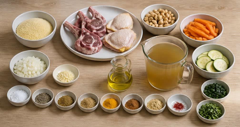 Couscous Royale mit gedämpftem Gemüse – Zutaten