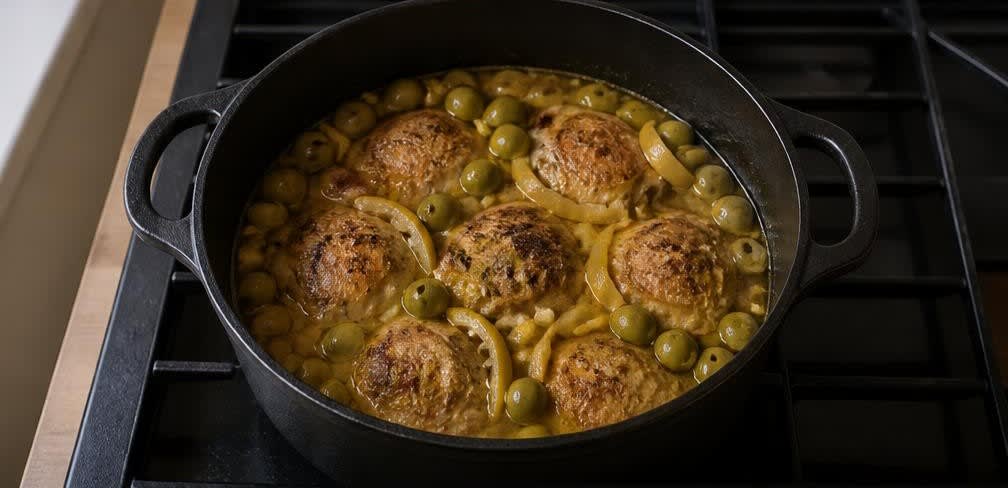 Marokkanische Hähnchen-Tajine mit Salzzitronen und Oliven – Zubereitung Schritt für Schritt – Salzzitronen und Oliven