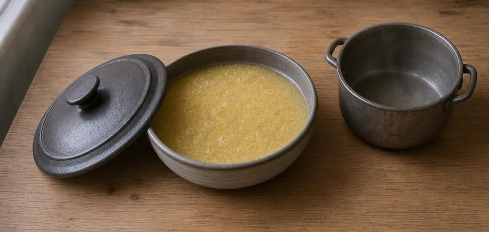 Marokkanische Hähnchen-Tajine mit Salzzitronen und Oliven – Zubereitung Schritt für Schritt – Couscous quellen lassen