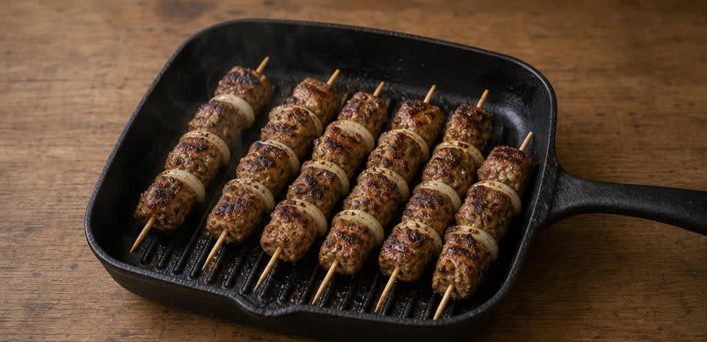 Griechische Schweinenacken-Souvlaki mit frischem Tzatziki – Zubereitung Schritt für Schritt – Souvlaki braten
