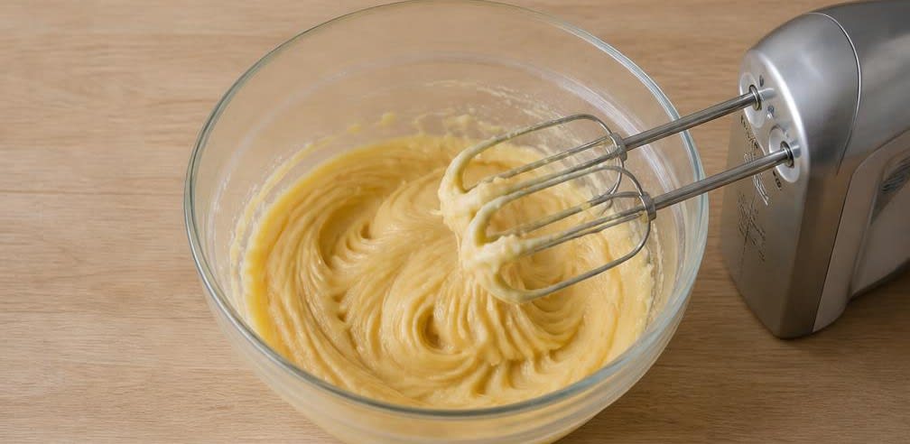 Französische Schokoladen-Éclairs ohne Trennspray – Zubereitung Schritt für Schritt – Eier einarbeiten