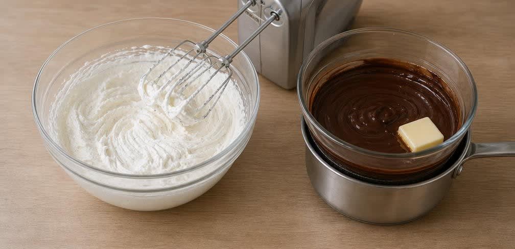 Französische Schokoladen-Éclairs ohne Trennspray – Zubereitung Schritt für Schritt – Sahne und Glasur herstellen