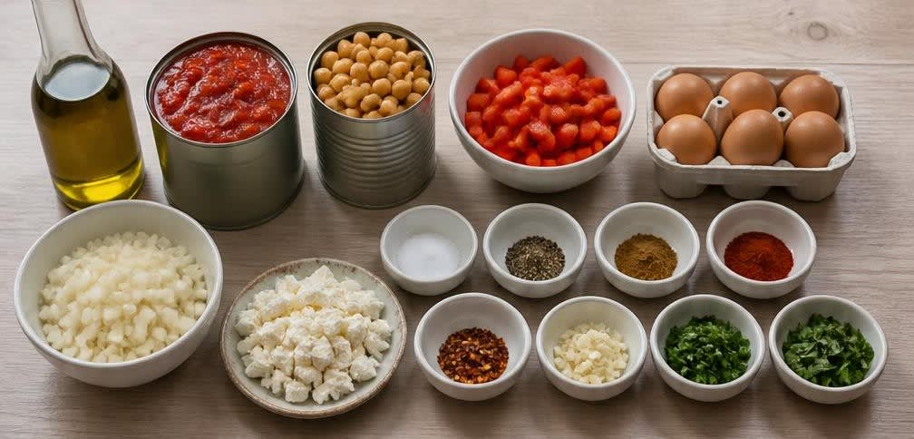 Tunesische Shakshuka mit Kichererbsen – Zutaten