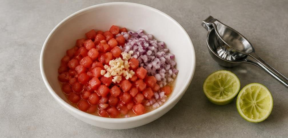 Knusprige Maistortilla-Chips mit frischer Tomaten-Salsa – Zubereitung Schritt für Schritt – Salsa herstellen