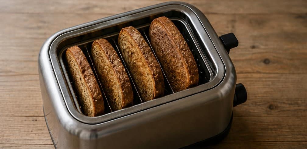 Gedünstete Sardinen auf portugiesischem Vollkornbrot – Zubereitung Schritt für Schritt – Brot rösten