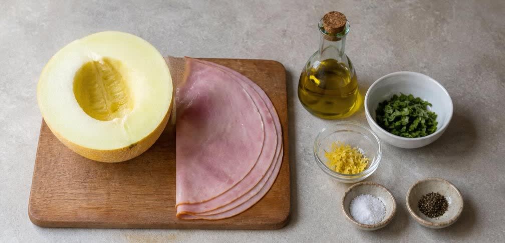 Portugiesische Melonen-Spieße mit Kochschinken – Zutaten