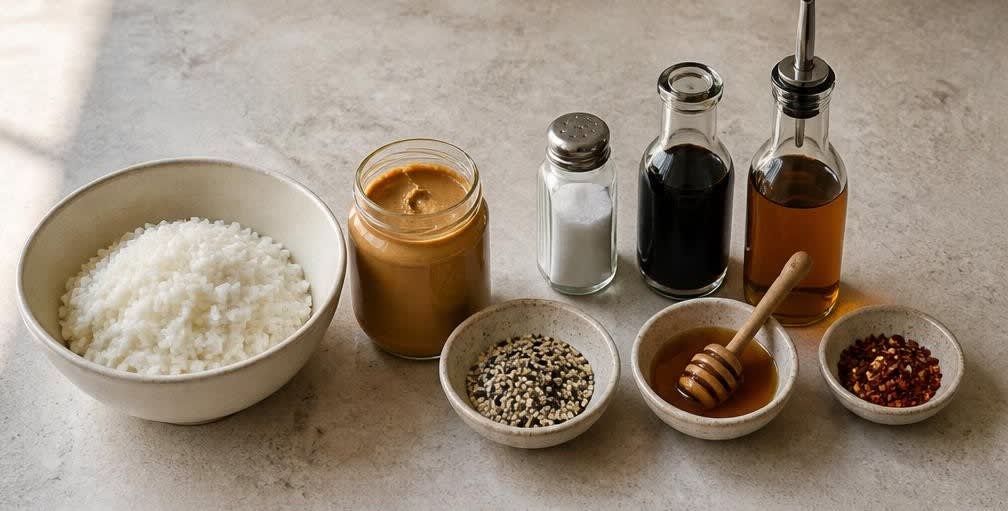 Knusprige Reis-Cracker mit Erdnussbutter – Zutaten