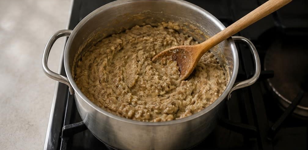 Ägyptisches Ful Medames mit Zitrone und Kreuzkümmel – Zubereitung Schritt für Schritt – Gewürze einrühren