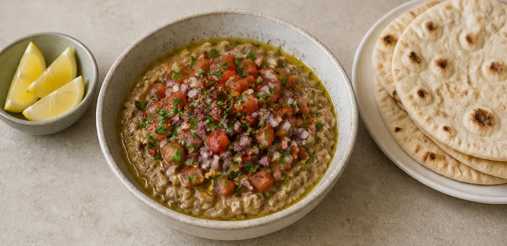 Ägyptisches Ful Medames mit Zitrone und Kreuzkümmel – Zubereitung Schritt für Schritt – Anrichten