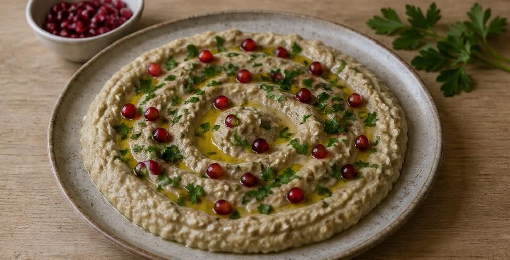 Baba Ghanoush mit ruhendem Knoblauch – Zubereitung Schritt für Schritt – Anrichten