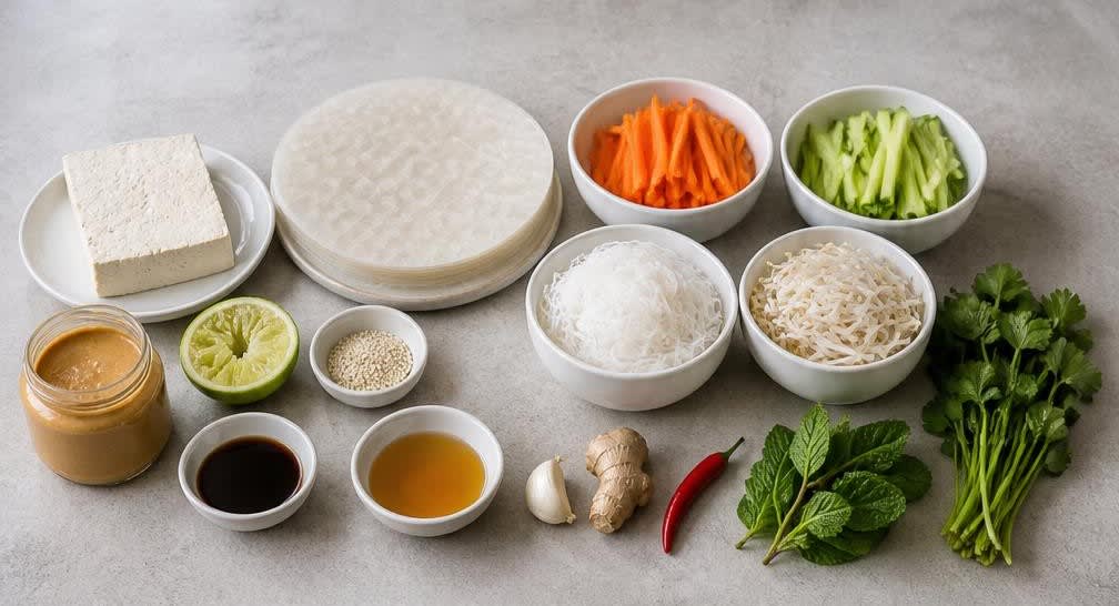 Frische Sommerrollen mit mariniertem Tofu – Zutaten
