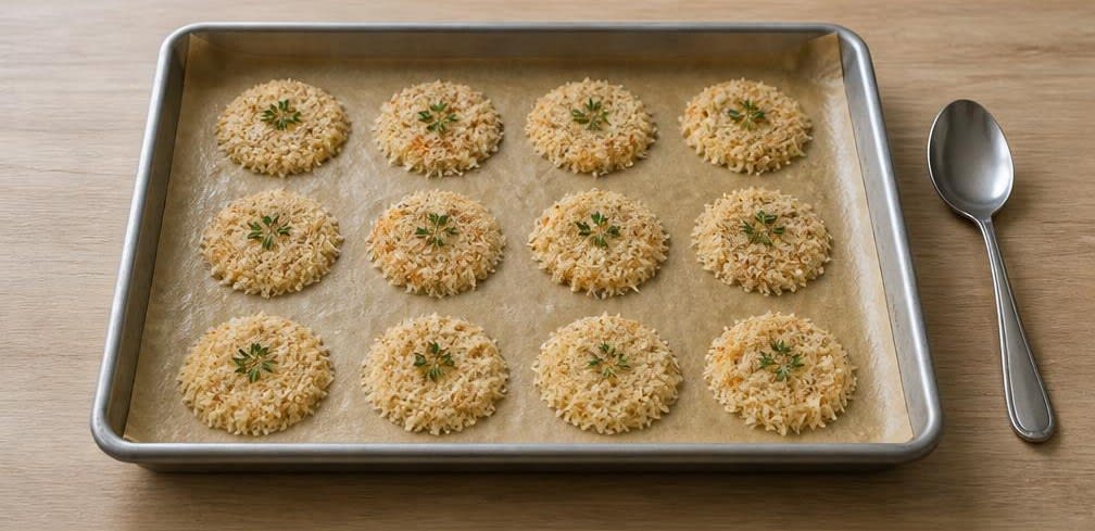 Knusprige Parmesan-Chips aus dem Ofen – Zubereitung Schritt für Schritt – Chips formen