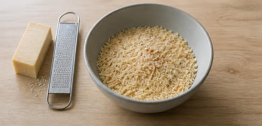 Knusprige Parmesan-Chips aus dem Ofen – Zubereitung Schritt für Schritt – Käsemischung herstellen