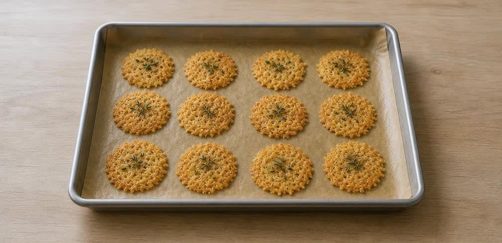 Knusprige Parmesan-Chips aus dem Ofen – Zubereitung Schritt für Schritt – Chips ruhen lassen
