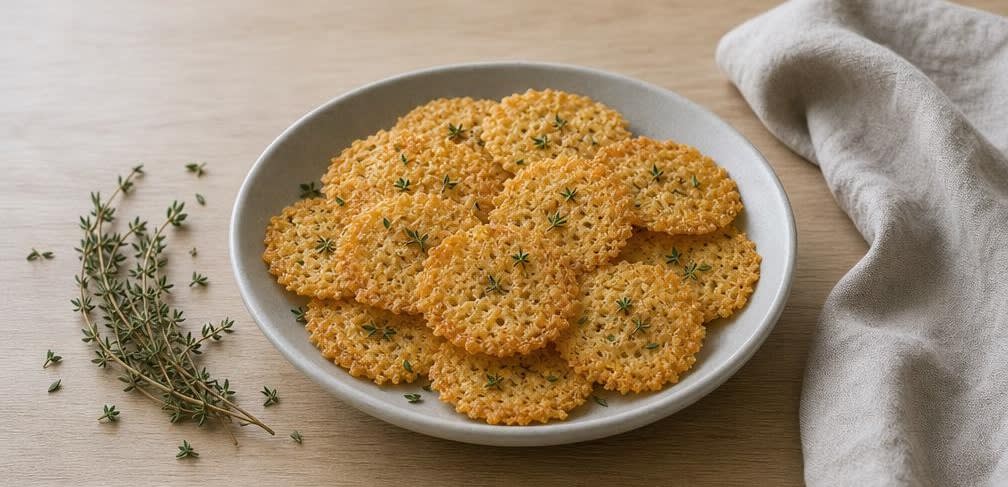 Knusprige Parmesan-Chips aus dem Ofen – Zubereitung Schritt für Schritt – Anrichten