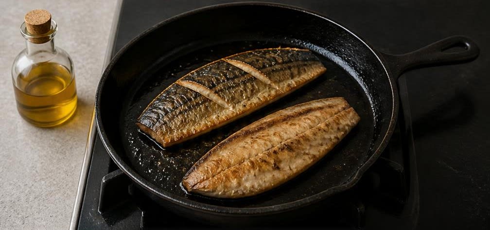 Gebratene Makrele auf Rote-Bete-Kartoffel-Gemüse – Zubereitung Schritt für Schritt – Makrele braten