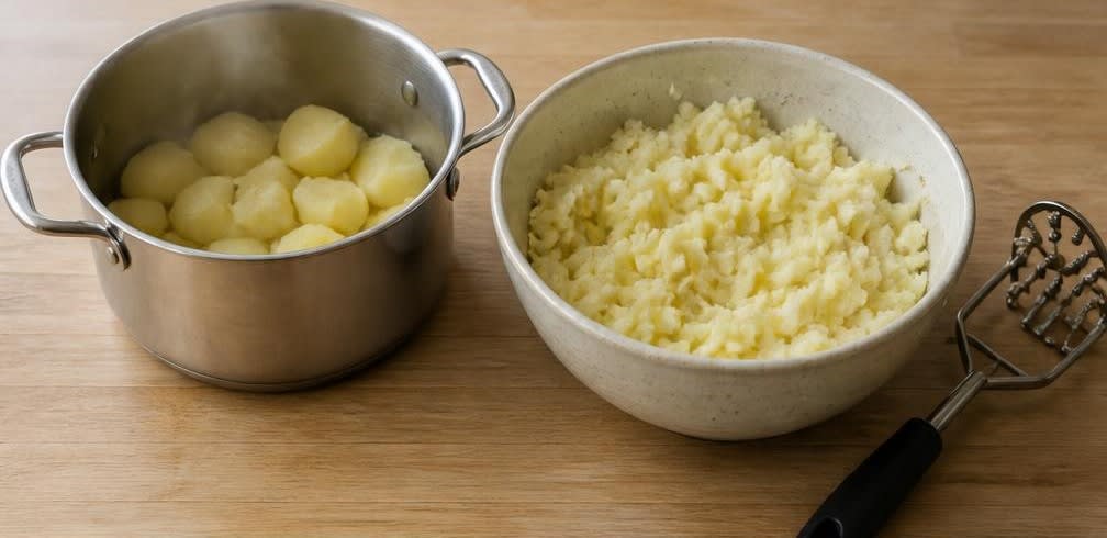 Aloo Paratha: Indisches Vollkorn-Fladenbrot mit würziger Kartoffelfüllung – Zubereitung Schritt für Schritt – Kartoffeln vorbereiten