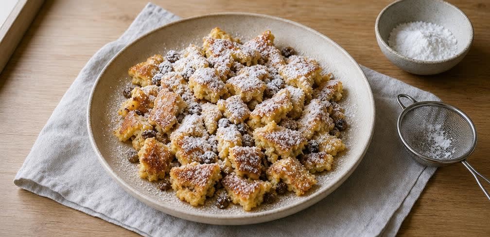 Fluffiger Kaiserschmarrn mit Vollei – Zubereitung Schritt für Schritt – Anrichten