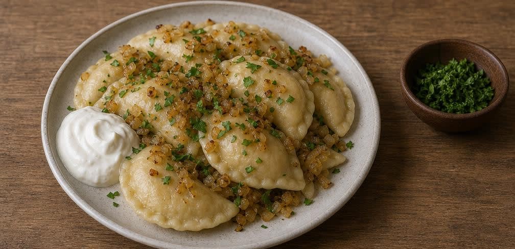 Osteuropäische Piroggen mit Sauerkraut-Pilz-Füllung – Zubereitung Schritt für Schritt – Anrichten