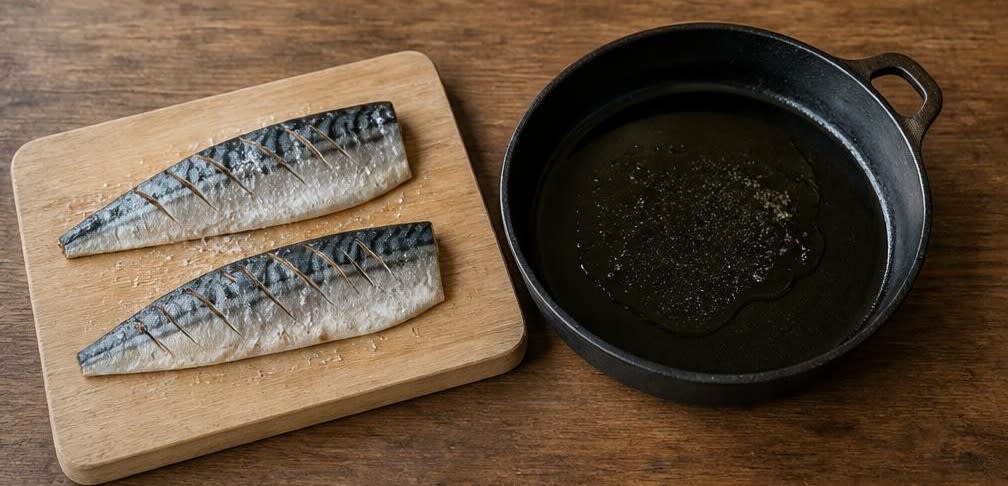 Gebratene Makrele mit nordischem Apfel-Rotkohl – Zubereitung Schritt für Schritt – Makrelenfilets vorbereiten
