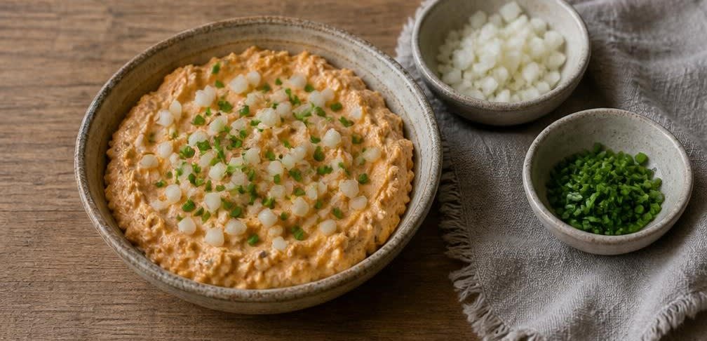 Bayerischer Obatzda mit frischem Camembert – Zubereitung Schritt für Schritt – Anrichten