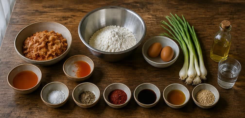 Knusprige Kimchi-Pfannkuchen (Kimchijeon) – Zutaten