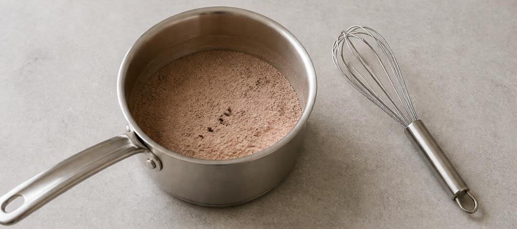 Französischer dunkler Schokoladenpudding – Zubereitung Schritt für Schritt – Trockenmischung herstellen