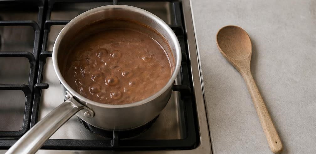 Französischer dunkler Schokoladenpudding – Zubereitung Schritt für Schritt – Pudding kochen