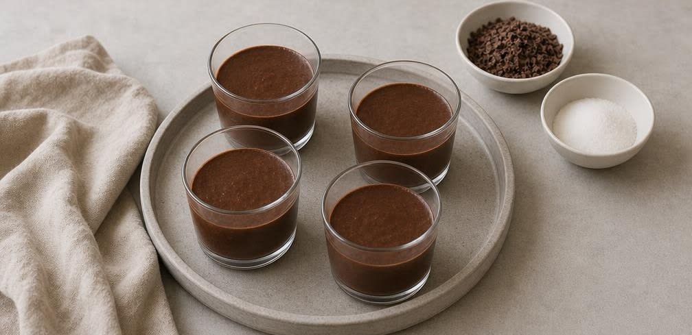Französischer dunkler Schokoladenpudding – Zubereitung Schritt für Schritt – Anrichten