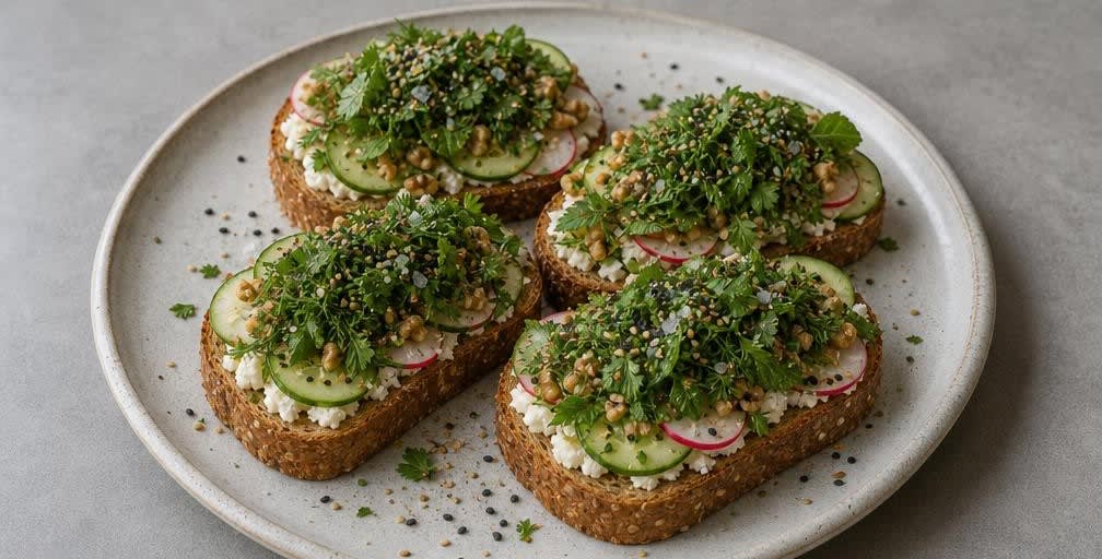 Persisches Walnuss-Käse-Brot mit frischen Kräutern – Zubereitung Schritt für Schritt – Anrichten