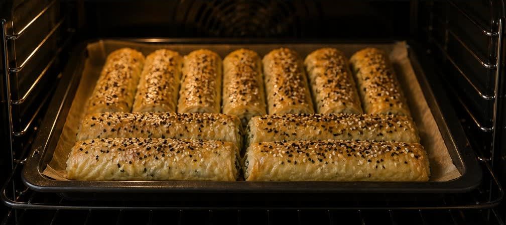Börek mit blanchiertem Spinat und Feta – Zubereitung Schritt für Schritt – Börek im Ofen backen