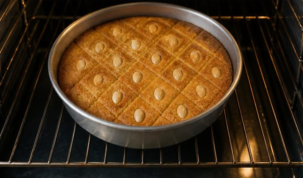 Ägyptische Basbousa mit Joghurt und Kokos – Zubereitung Schritt für Schritt – Im Ofen backen