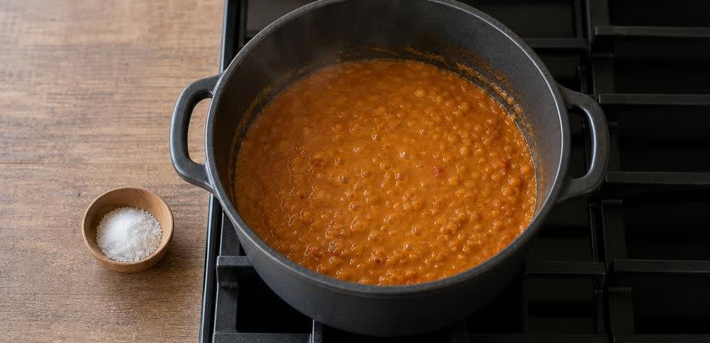 Äthiopischer Kichererbsen-Shiro-Eintopf – Zubereitung Schritt für Schritt – Shiro sämig köcheln