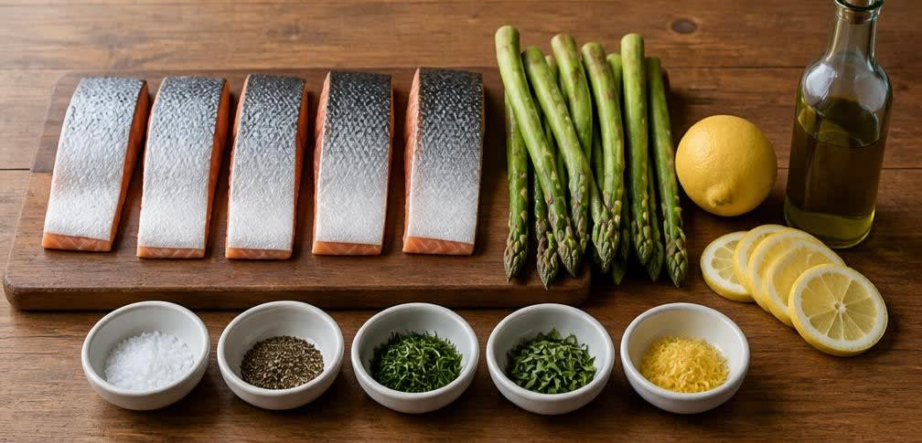 Gegrillter Lachs mit Spargel und Zitrone – Zutaten