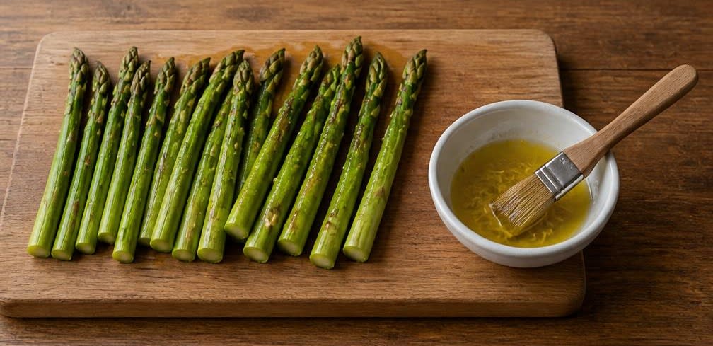 Gegrillter Lachs mit Spargel und Zitrone – Zubereitung Schritt für Schritt – Spargel vorbereiten & marinieren