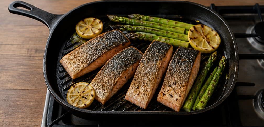 Gegrillter Lachs mit Spargel und Zitrone – Zubereitung Schritt für Schritt – Lachs, Spargel & Zitrone grillen
