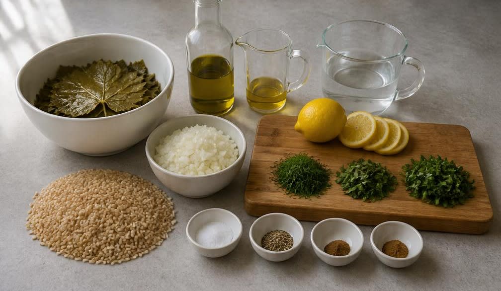 Türkische Dolma mit unpoliertem Vollkornreis – Zutaten