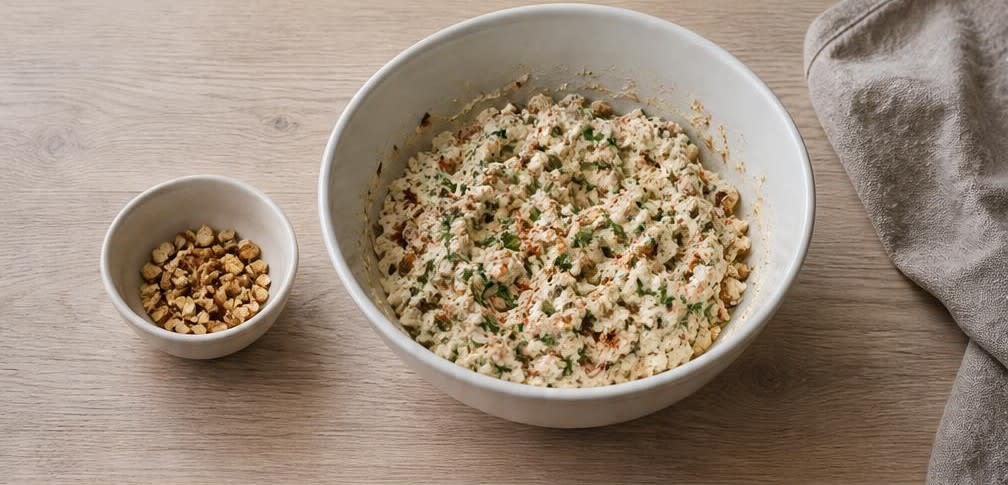 Gefüllte Mini-Paprika mit Würz-Ricotta und Mandeln – Zubereitung Schritt für Schritt – Füllung herstellen