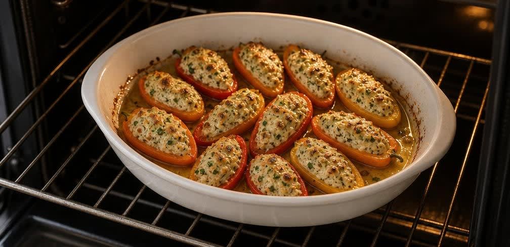 Gefüllte Mini-Paprika mit Würz-Ricotta und Mandeln – Zubereitung Schritt für Schritt – Im Ofen backen
