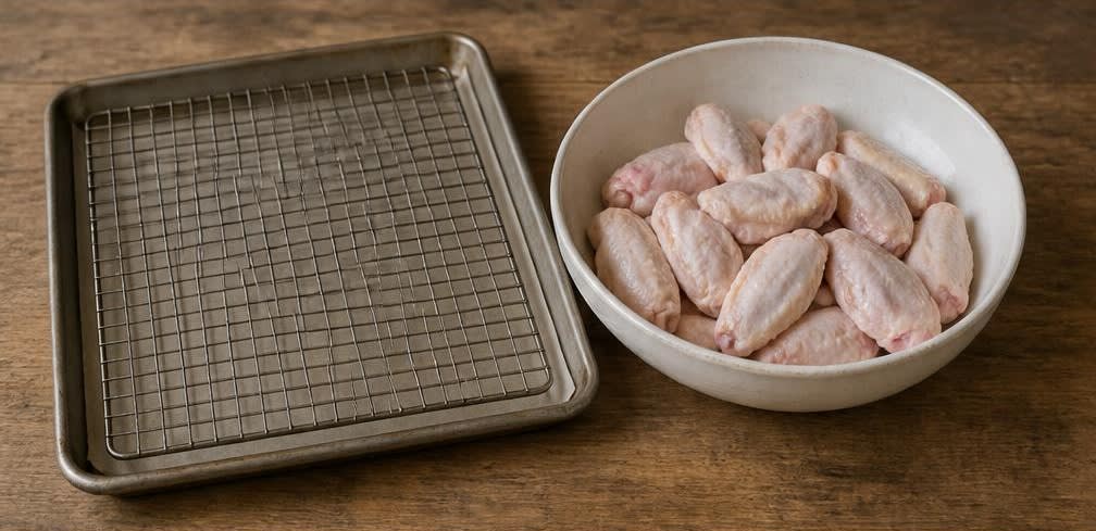 Knusprige Hähnchenflügel aus dem Ofen in scharfer Butter – Zubereitung Schritt für Schritt – Hähnchen vorbereiten