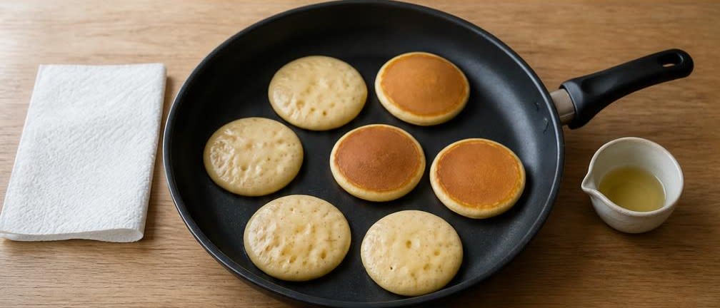 Japanische Dorayaki aus ungebleichtem Mehl – Zubereitung Schritt für Schritt – Pfannkuchen backen