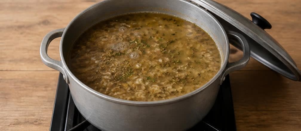 Deutscher Linsentopf mit geröstetem Rosenkohl und Vollkornreis – Zubereitung Schritt für Schritt – Reis und Linsen kochen